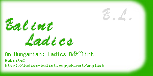 balint ladics business card